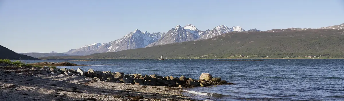 Northern Lyngen peaks above the Sørfjorden